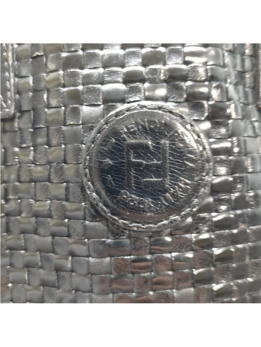 Fendi Black Woven Leather Satchel Handbag - Picture 9 of 9